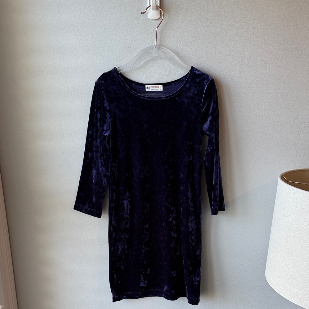 H&M‎ Girls Velour Long Sleeve Dress